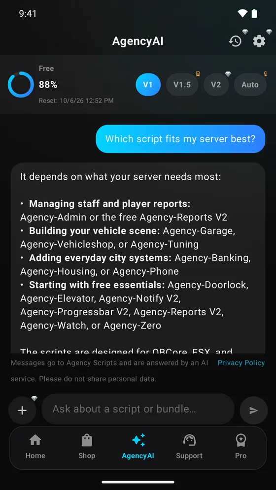 Screenshot of Agency Companion 4